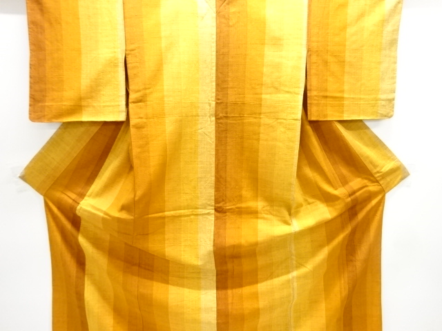 JAPANESE KIMONO / HITOE KIMONO / SILK / HAND WOVEN / MAWATA TSUMUGI / STRIPE